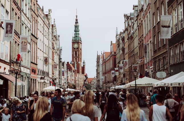 A-street-full-of-people-in-Poland-a-career-destination